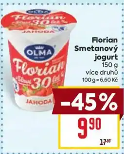 Billa Olma florian smetanovy jogurt nabídka