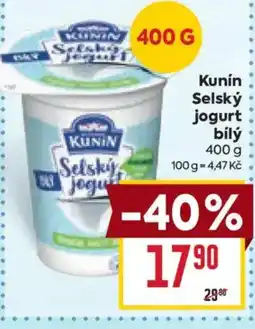 Billa Kunín Selský jogurt bílý nabídka