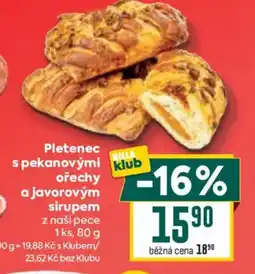 Billa Billa klub pletenec s pekanovými ořechy a javorovým sirupem nabídka