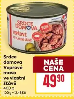 Billa Srdce domova vepřové maso ve vlastní šťávě nabídka