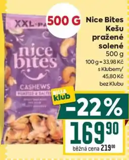 Billa Nice Bites kešu pražené solené nabídka