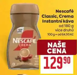 Billa Nescafe classic, crema instantni kava nabídka