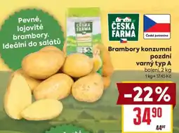 Billa Česká farma brambory konzumní pozdní varný typ A nabídka
