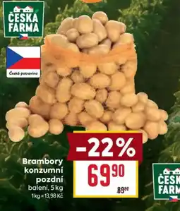 Billa Česká farma brambory konzumní pozdní nabídka