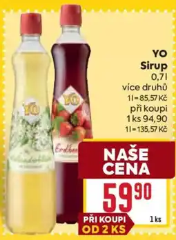 Billa Yo sirup nabídka