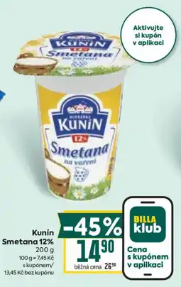 Billa Kunín Smetana 12% nabídka