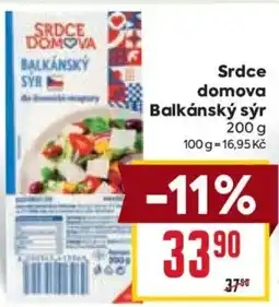 Billa Srdce domova Balkánský sýr nabídka