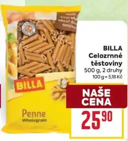 Billa Billacelozrné těstoviny nabídka