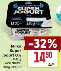 Billa Milko super jogurt 0% nabídka