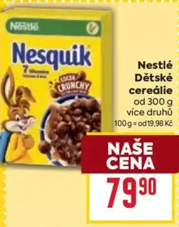 Billa Nesquik dětské cereálie nabídka