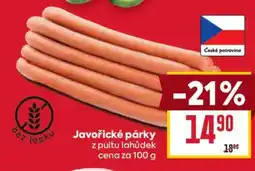 Billa Česká potravina Javořické párky nabídka