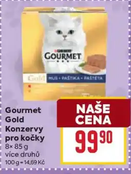 Billa Gourmet Gold konzervy pro kočky nabídka