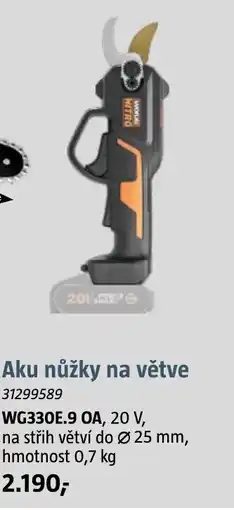 Bauhaus WorkPro Aku nůžky na větve nabídka