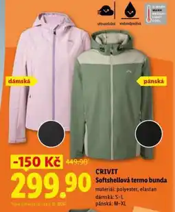 Lidl CRIVIT Softshellová termo bunda nabídka