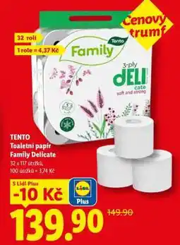 Lidl TENTO Toaletní papír Family Delicate nabídka