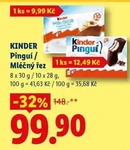 Lidl Kinder Pinguí / Mléčný řez nabídka