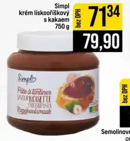 Jip Simpl krém lískooříškový s kakaem nabídka