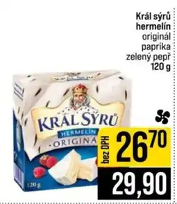 Jip Králsýrů hermelín originál paprika zelený pepř nabídka