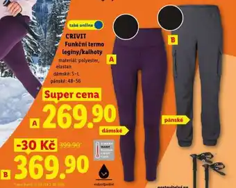 Lidl CRIVIT Funkční termo legíny/kalhoty nabídka