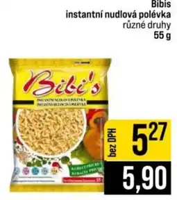 Jip Bibi's instantní nudlová polévka nabídka