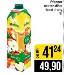 Jip Pfanner nektar, džus různé druhy nabídka
