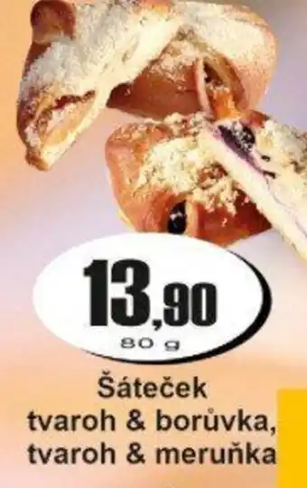 Šáteček tvaroh & borůvka, tvaroh & meruňka