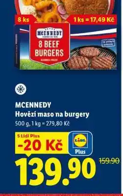Lidl MCENNEDY Hovězí maso na burgery nabídka