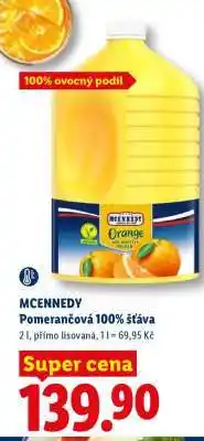 Lidl MCENNEDY Pomerančová 100% šťáva nabídka