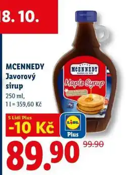 Lidl MCENNEDY Javorový sirup nabídka