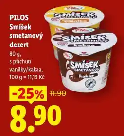 Lidl PILOS Smíšek smetanový dezert nabídka