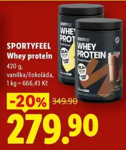 Lidl SPORTYFEEL Whey protein nabídka