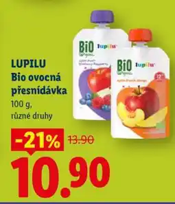 Lidl LUPILU BIO OVOCNÁ PŘESNÍDÁVKA nabídka