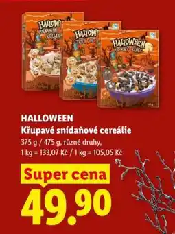 Lidl HALLOWEEN Křupavé snídaňové cereálie nabídka