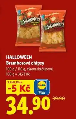 Lidl HALLOWEEN Bramborové chipsy nabídka