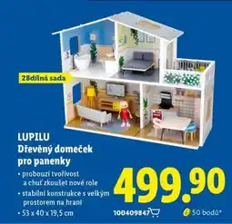Lidl LUPILU Dřevěný domeček pro panenky nabídka