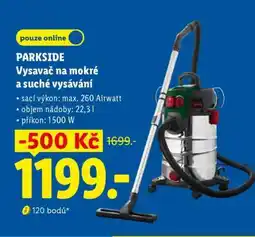 Lidl Parkside Vysavač na mokré a suché vysávání nabídka