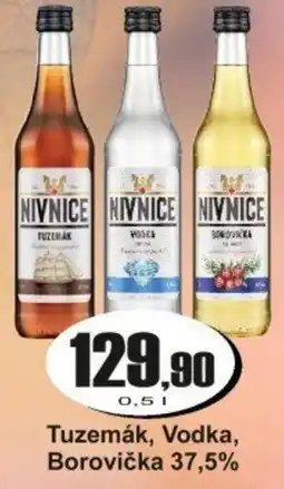 Adam Nivnice Tuzemák, Vodka, Borovička nabídka
