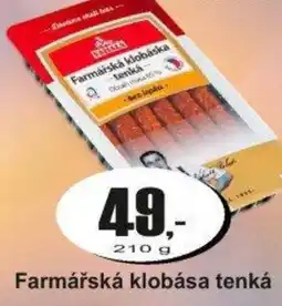 Adam Valta farmářská klobása tenká nabídka