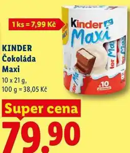Lidl KINDER Čokoláda Maxi nabídka