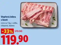 Lidl Vepřová žebra s kostí, cena za nabídka