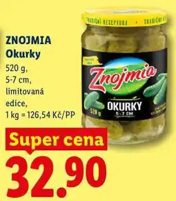 Lidl ZNOJMIA Okurky nabídka