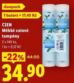 Lidl CIEN Měkké vatové tampóny, 2x 140 ks nabídka