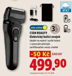 Lidl CIEN BEAUTY Elektrický holicí strojek nabídka