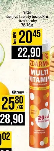 Jip Vitar šumivé tablety bez cukru nabídka
