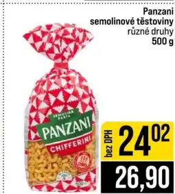 Jip Panzani semolinové těstoviny nabídka