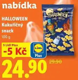 Lidl HALLOWEEN Kukuřičný snack nabídka