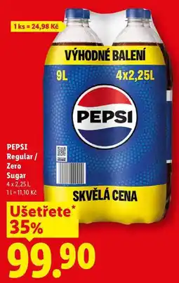 Lidl PEPSI Regular/ Zero Sugar, 4 x 2,25 1 nabídka