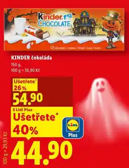 Lidl KINDER čokoláda nabídka