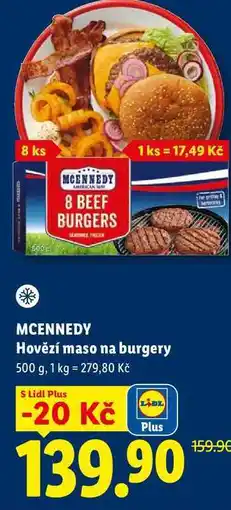 Lidl MCENNEDY Hovězí maso na burgery nabídka