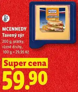 Lidl MCENNEDY Tavený sýr, 200 g, plátky nabídka